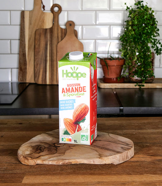 Mandler & Spirulina Plantebasert drikk 1 L, Økologisk - HOOPE