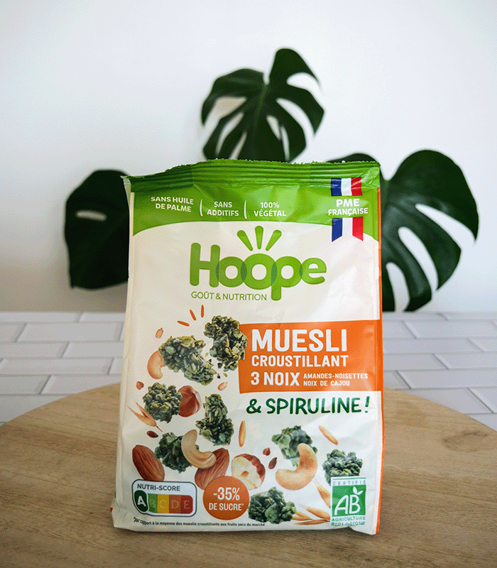 Müsli 3 Nøtter, Superfrø & Spirulina, Økologisk - HOOPE