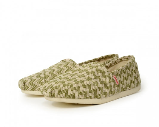 Håndlaget Espadrilles Verte tissée à motif- Made in France