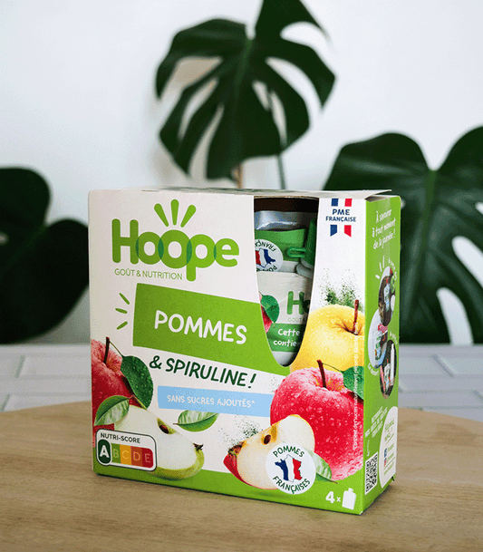 Eple & Spirulina fruktgrøt 4stk, Økologisk, HOOPE