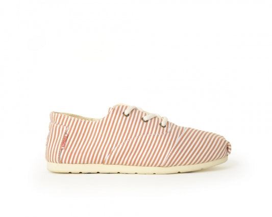 Håndlaget Marinière Beige Espadrilles med snøring - Made in France