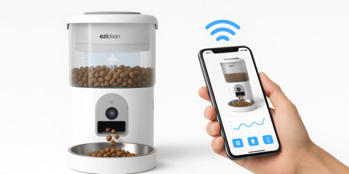 Automatisk Fôr Dispenser & Drikkefontene med kamera for Katt & Små Hund, Nutribot Cam+ C8