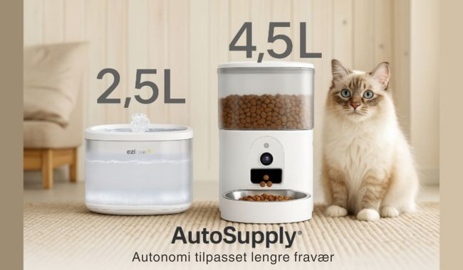 Automatisk Fôr Dispenser & Drikkefontene med kamera for Katt & Små Hund, Nutribot Cam+ C8