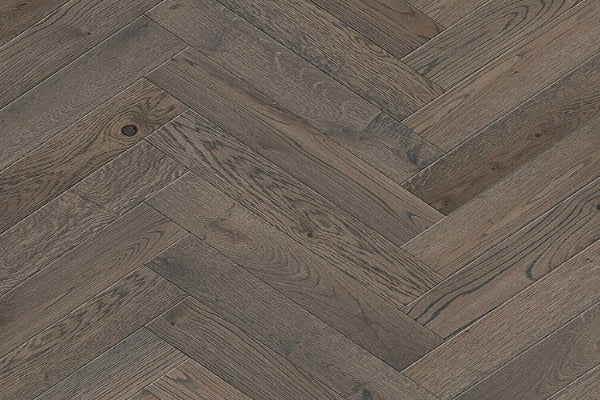 Fumé Fransk Eik Fiskebensparkett med klikksystem