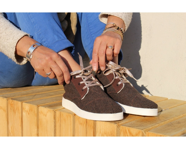 Håndlaget Boots Tweed Fourrées  - Made in France
