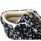 Håndlaget Sneakers i Tweed, Svart & Hvitt - Made in France