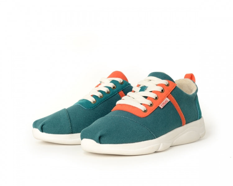 Håndlaget Sneakers Orange Vert - Made in France