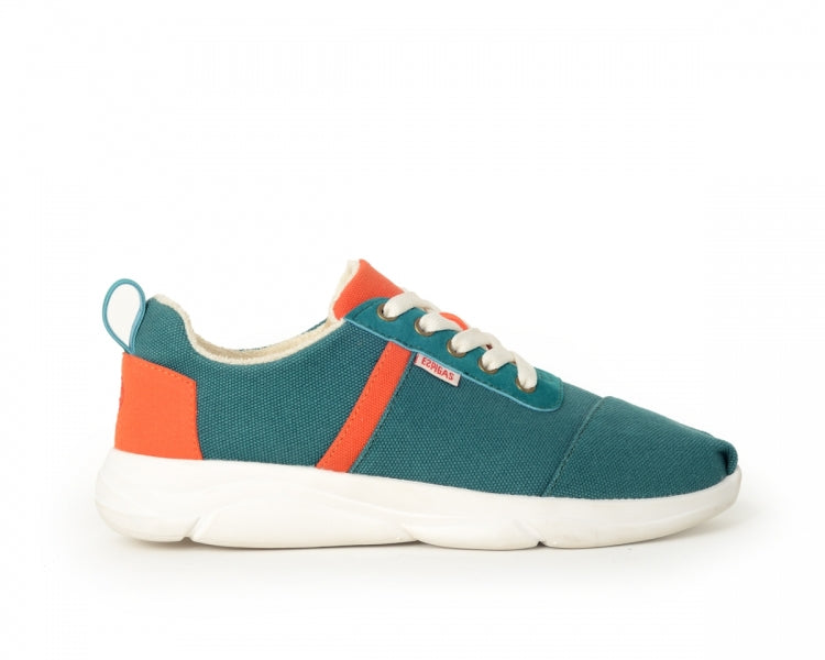 Håndlaget Sneakers Orange Vert - Made in France