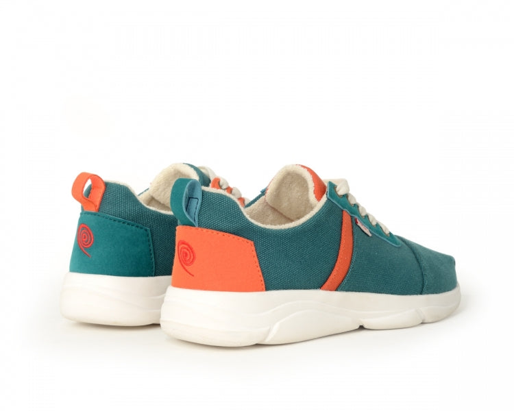 Håndlaget Sneakers Orange Vert - Made in France
