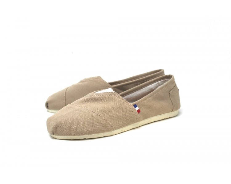 Håndlaget Espadrilles Kaffebeige i resirkulert bomull