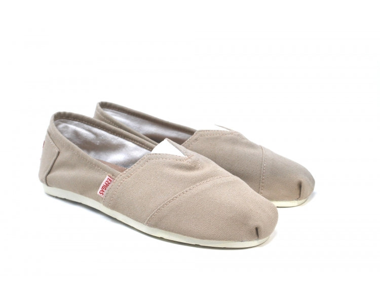 Håndlaget Espadrilles Kaffebeige i resirkulert bomull