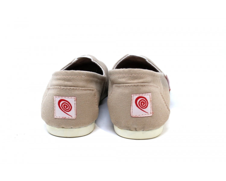 Håndlaget Espadrilles Kaffebeige i resirkulert bomull