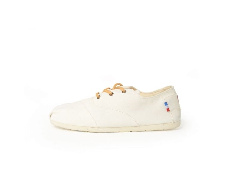 Håndlaget Blanc Espadrilles med snøring - Made in France