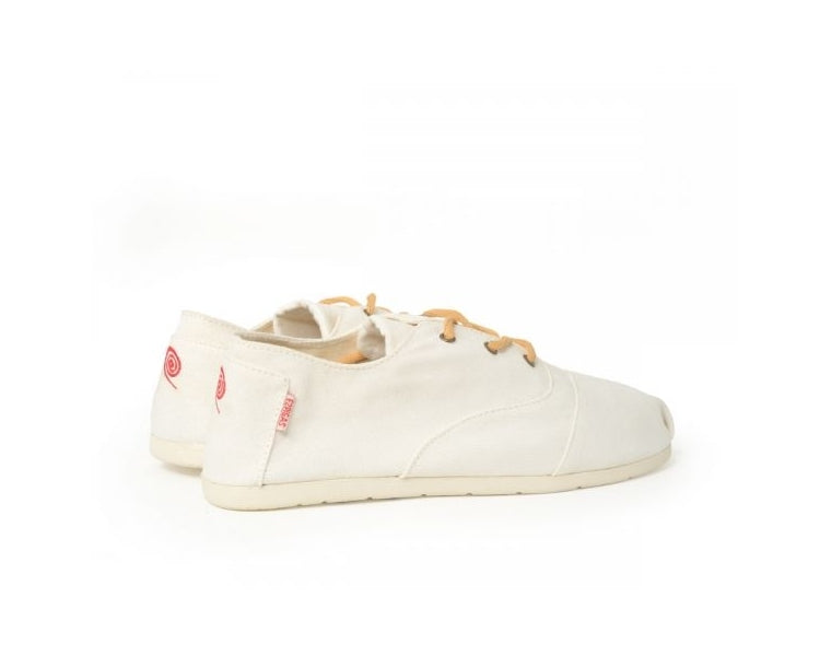 Håndlaget Blanc Espadrilles med snøring - Made in France