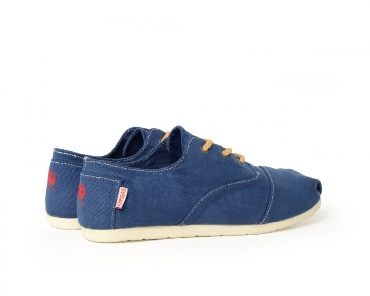 Håndlaget Espadrilles Bleu Marine med snøring - Made in France