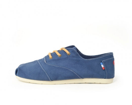 Håndlaget Espadrilles Bleu Marine med snøring - Made in France