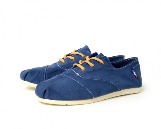 Håndlaget Espadrilles Bleu Marine med snøring - Made in France