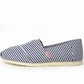 Håndlaget Espadrilles Blå & Hvit striper - Made in France