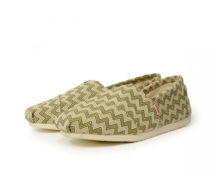 Håndlaget Espadrilles Verte tissée à motif- Made in France