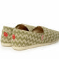 Håndlaget Espadrilles Verte tissée à motif- Made in France
