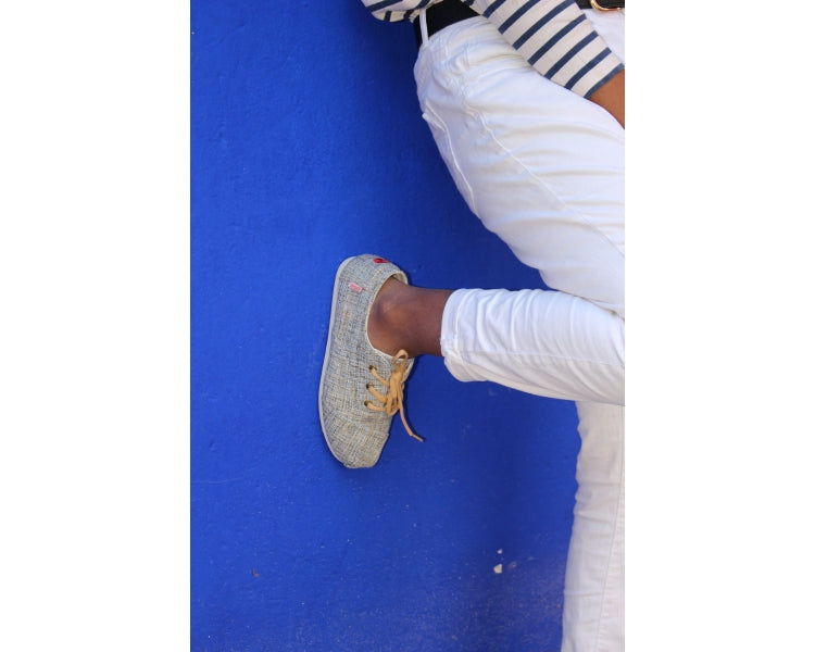 Håndlaget Chinée Espadrilles med snøring - Made in France