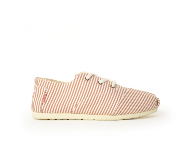 Håndlaget Marinière Beige Espadrilles med snøring - Made in France
