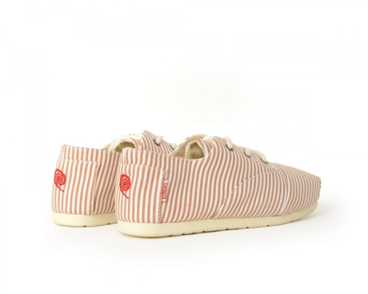 Håndlaget Marinière Beige Espadrilles med snøring - Made in France