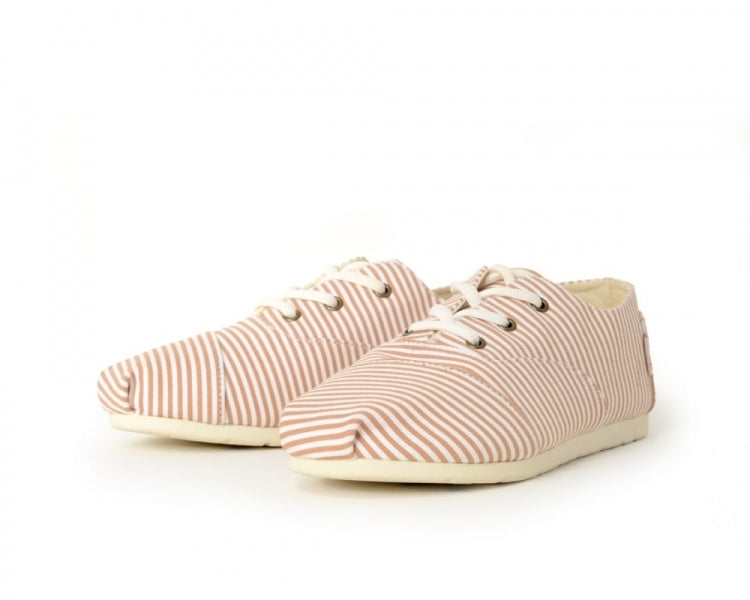 Håndlaget Marinière Beige Espadrilles med snøring - Made in France